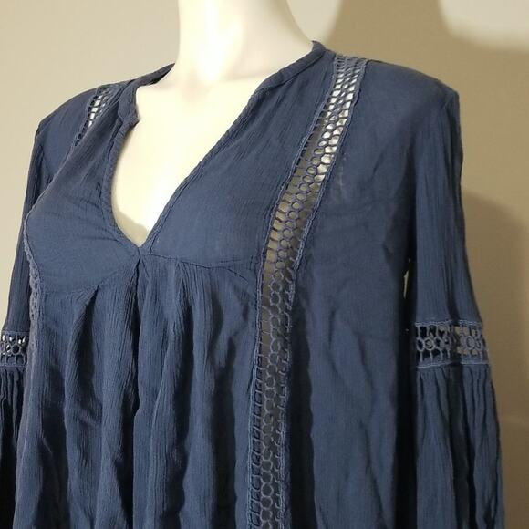 Free People Just the Two of Us Boho Long Sleeve Flowy Tunic - Picture 3 of 11